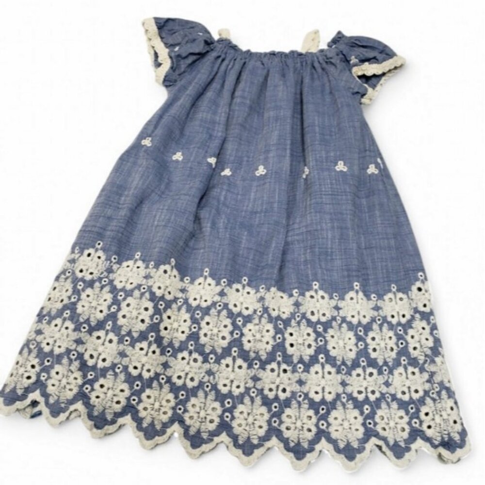 Cutey Couture Girls Blue Cotton Dress Size 5/6 Years - Picture 8 of 8